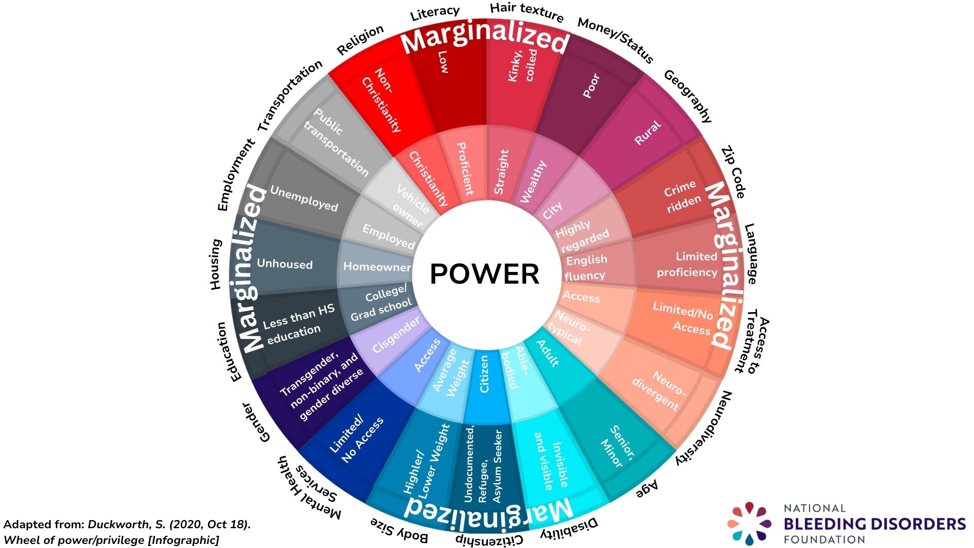 Wheel of Power and Privilege for the Bleeding Disorders Community