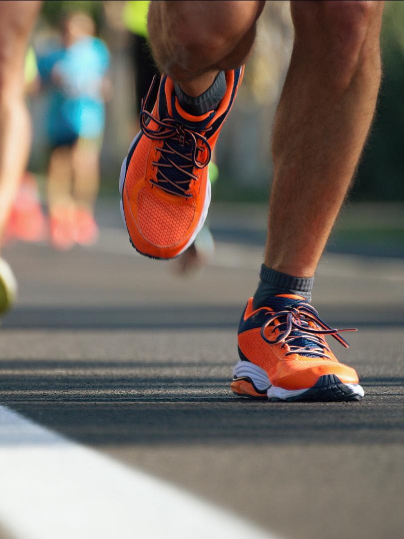 A group of runners during a marathon