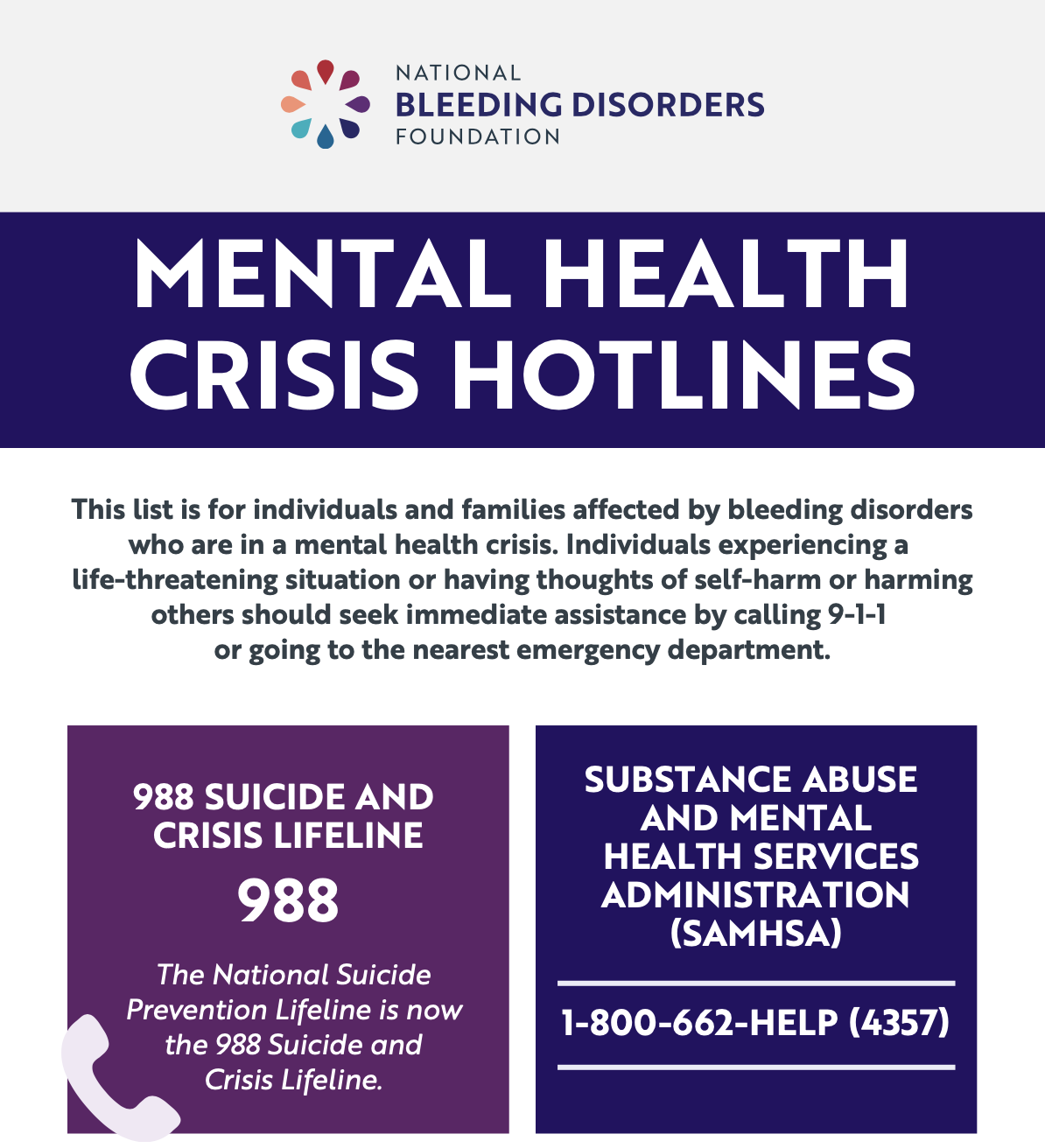 Mental Helth Crisis Hotlines