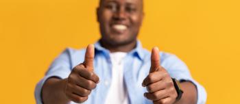 Person with thumbs up