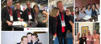 A photo collage of Neil Frick with NBDF staff, friends, and more