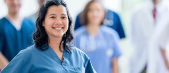 A group of health care providers standing together