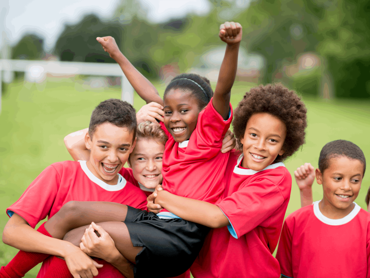 A group of kids together