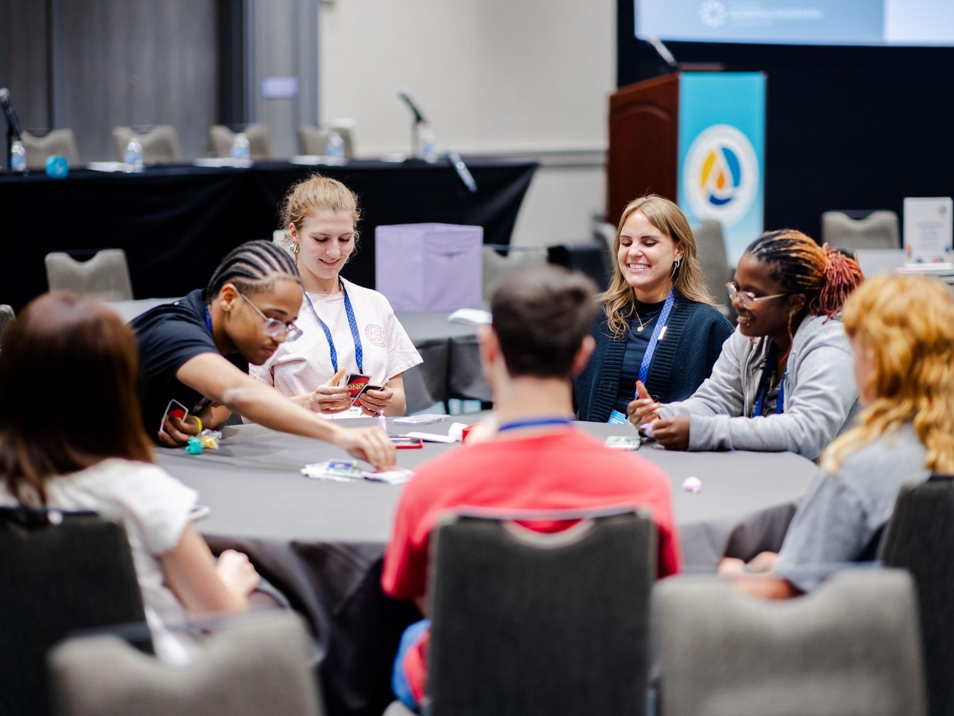 A group of people at a session