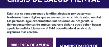 Líneas directas de salud mental